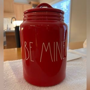Large Canister NWT red glossy Be Mine
